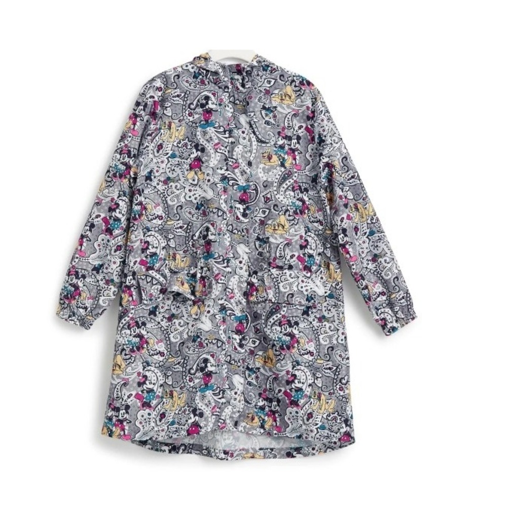 Disney Vera Bradley Mickey Friends Paisley Packable Raincoat Hooded 3XL Gray